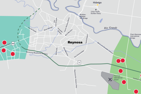 This is a map of Reynosa, Mexico This is a map of Reynosa, Mexico