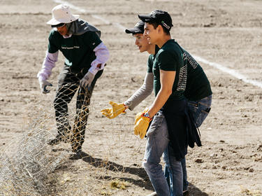 Working hard rebuilding the Felipe Carrillo Puerto Sport Center in Tepotzotlán